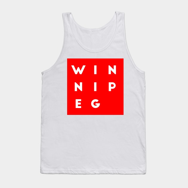 Winnipeg | Red square, white letters | Canada Tank Top by Classical